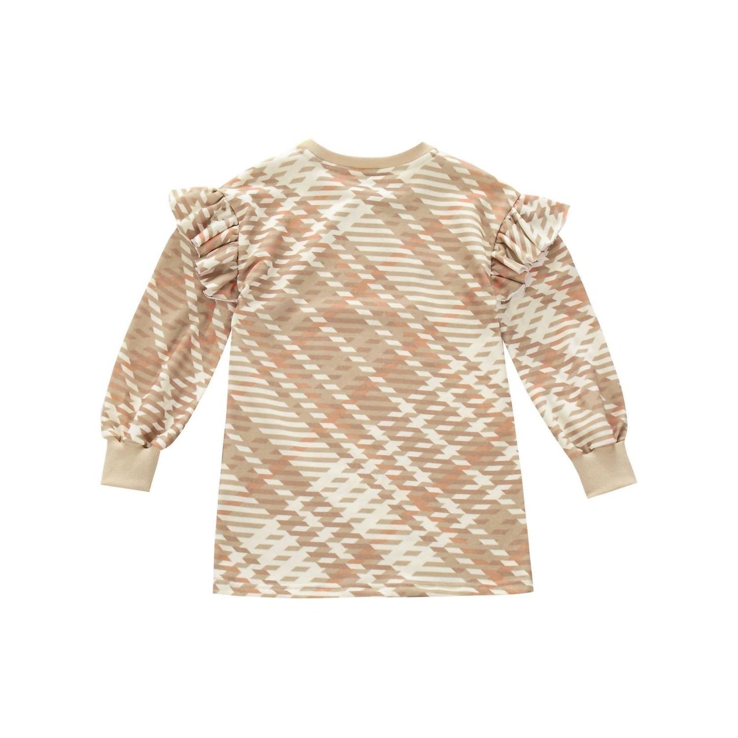 Omamimini - Plaid Ruffle Terry Dress