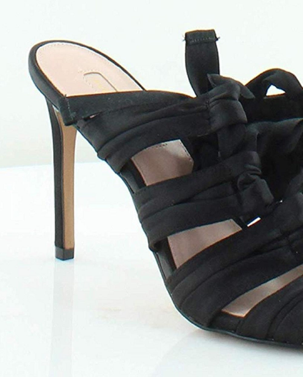 Avec Les Filles Women's Janelle Satin Open Toe Special Occasion Strappy Sandals Black Size 7.5 M