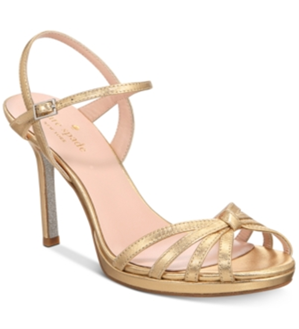 Kate Spade New York Women's Florence Leather Open Toe Special Occasion Ankle Yellow Size 10 Medium (B M)
