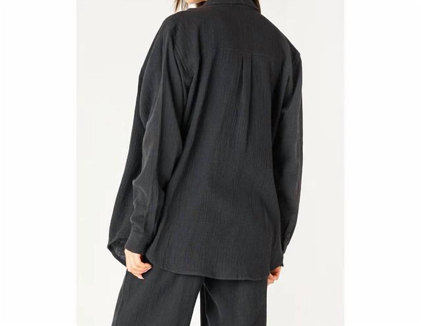Dex - Long Sleeve Textured Blouse