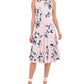 London Times Women's Pleated Floral Midi Dress Pink Size 12