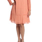 London Times Women's Tie Neck Shift Dress Orange Size 20W