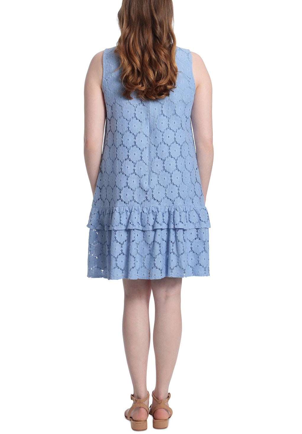 London Times Women's Lace Shift Dress Blue Size 10Petite