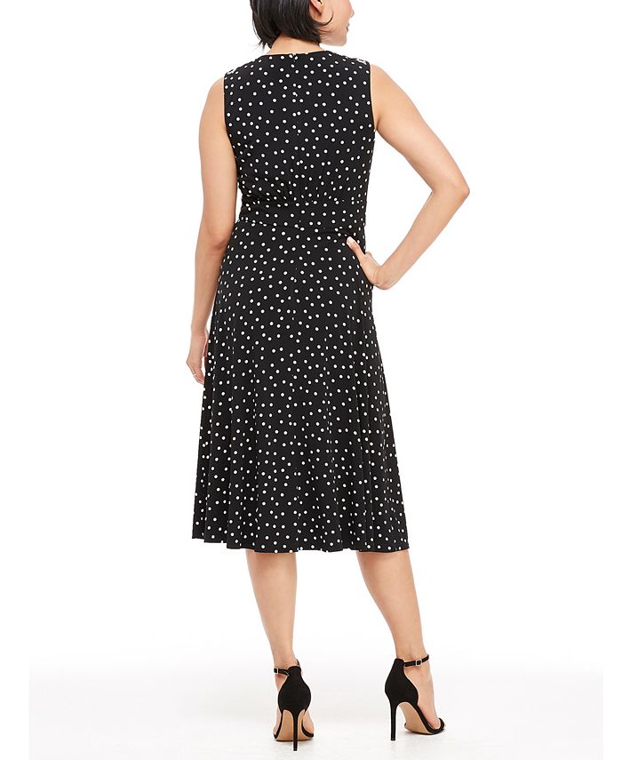 London Times Women's Fit & Flare Dress Blue Size 10Petite
