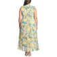 London Times Women's Ruffled Floral Midi Dress Yellow Size 16
