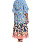 London Times Women's Floral Print Maxi Dress Blue Size 22W