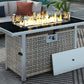 K&K 43' Propane Gas Fire Pit Table, Grey