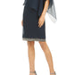 J Kara Women's Embellished Overlay Sheath Dress Blue Size 16