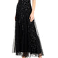 J Kara Women's V Neck Beaded Gown Black Size 10
