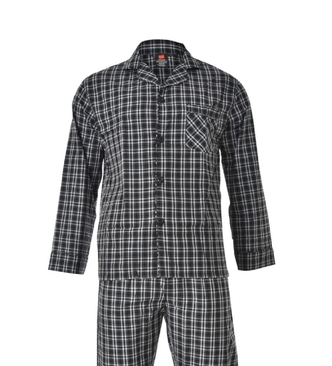Hanes Men's Big And Tall Cvc Broadcloth Pajama Set Brown Size 50