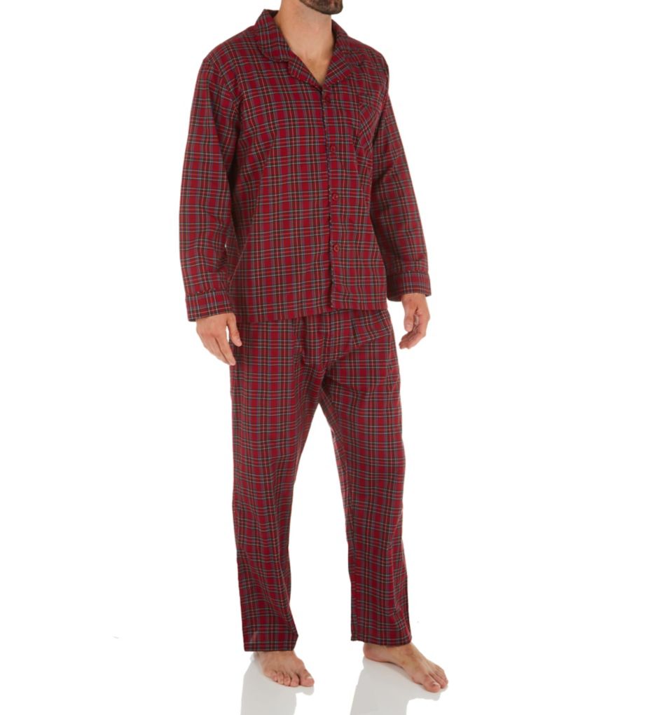Hanes Men's Cvc Broadcloth Pajama Set Red Size Medium