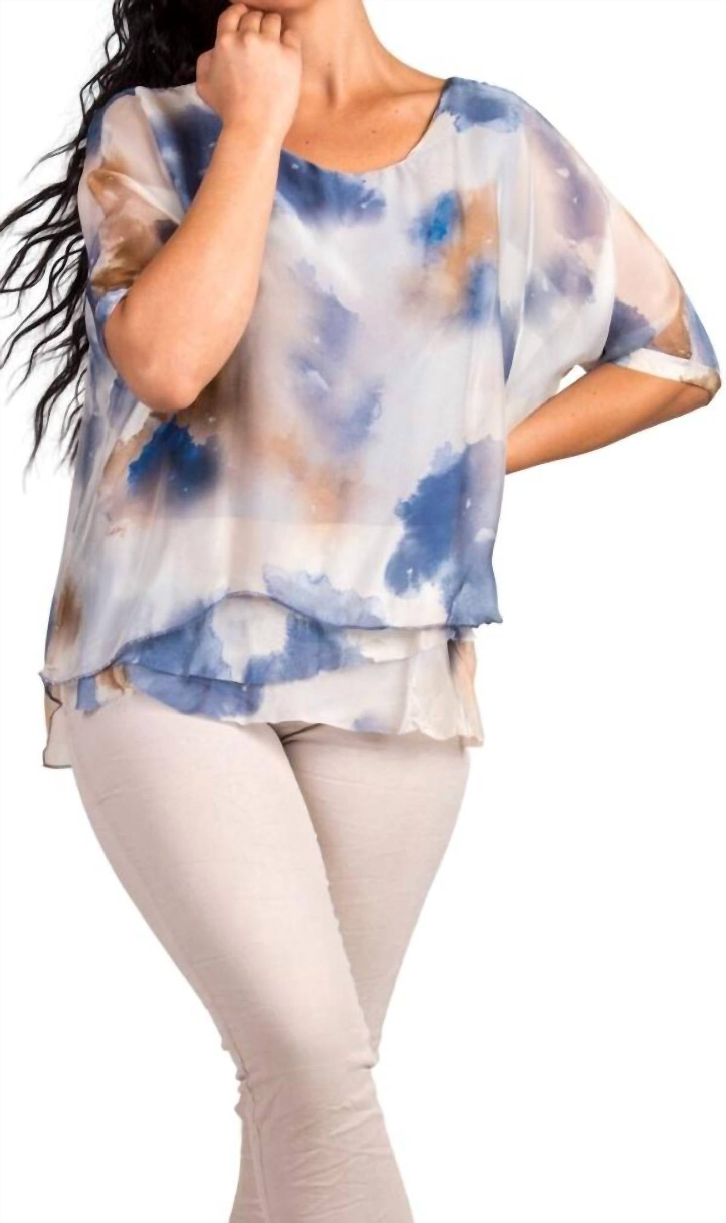 Gigi Moda - Carmelina Watercolor Silk Kaftan