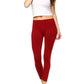 White Mark Women's Solid Leggings Red Size Regular
