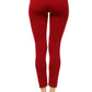 White Mark Women's Solid Leggings Red Size Regular
