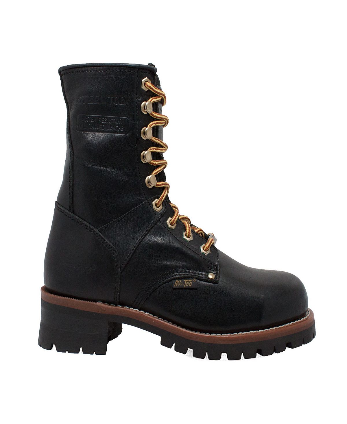 Adtec Men's 9 Water Resistant Steel Toe Logger Boot Black Size 9 W