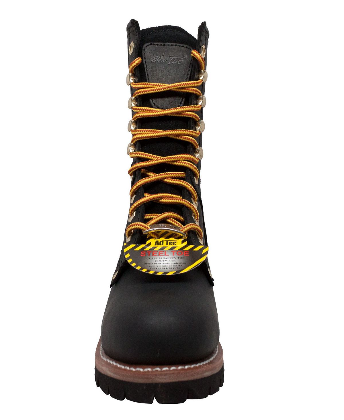 Adtec Men's 9 Water Resistant Steel Toe Logger Boot Black Size 9 W