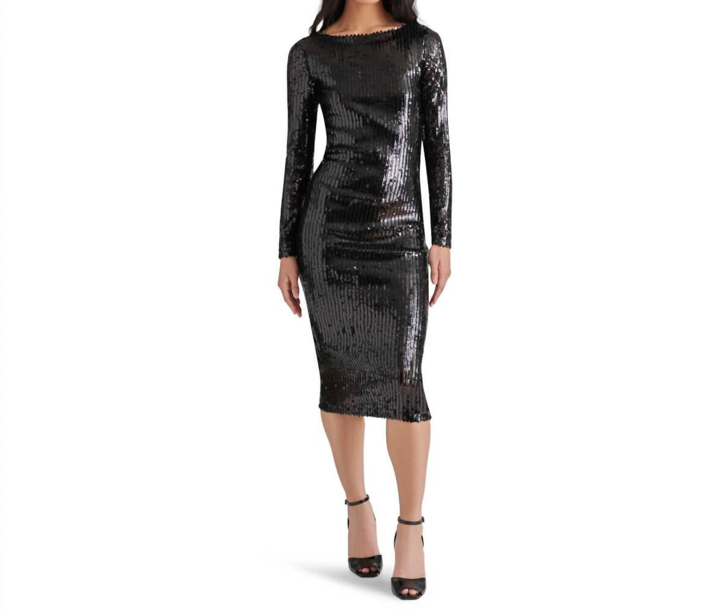 Steve Madden - Ronan Sequin Long Sleeve Midi Dress