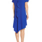 Adrianna Papell - Boat Neck Short Sleeves High Low Hem Short Dress