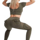 Rockstar Peach - Sgt Pocket Leggings