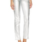 Free People - Oracle Metallic Low-rise Slim Straight Jeans