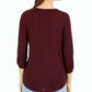 BCX Junior's Button up Sides Sweater Top Wine Size Medium