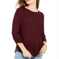 BCX Junior's Button up Sides Sweater Top Wine Size Medium