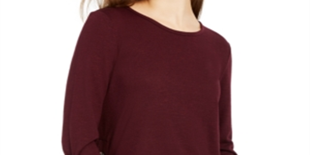 BCX Junior's Button up Sides Sweater Top Wine Size Medium