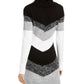BCX Women's Cowl Neck Chevron Sweaterdress Black Size XX-Large