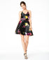 bcx-womens-floral-spaghetti-strap-v-neck-mini-fit-flare-party-dress-black-size-14