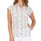 BCX Junior's Striped Shirt White- Size Small