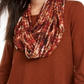 Bcx Juniors' Ruched-Sleeve Scarf Top Brown Size L