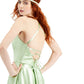 Speechless Junior's Lace Up Back Satin Gown Green Size 0