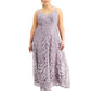 Speechless Women's Shimmer Embroidered Evening Dress Purple 22W