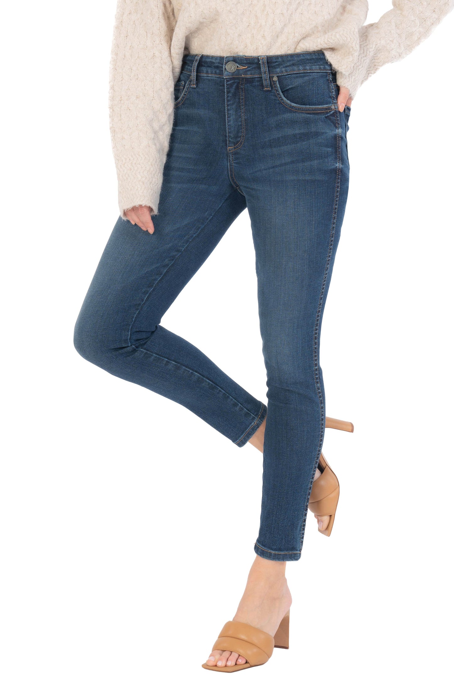 KUT from the Kloth Women's Dark Wash Donna Fab Ab High Waist Ankle Skinny Jeans Size 0P