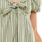 Speechless Junior's Striped Babydoll Dress Green Size X-Large