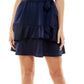 Speechless Junior's Belted Tiered Dress Blue Size Small