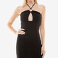Speechless Junior's Scuba Crepe Halter Dress Black Size X-Large