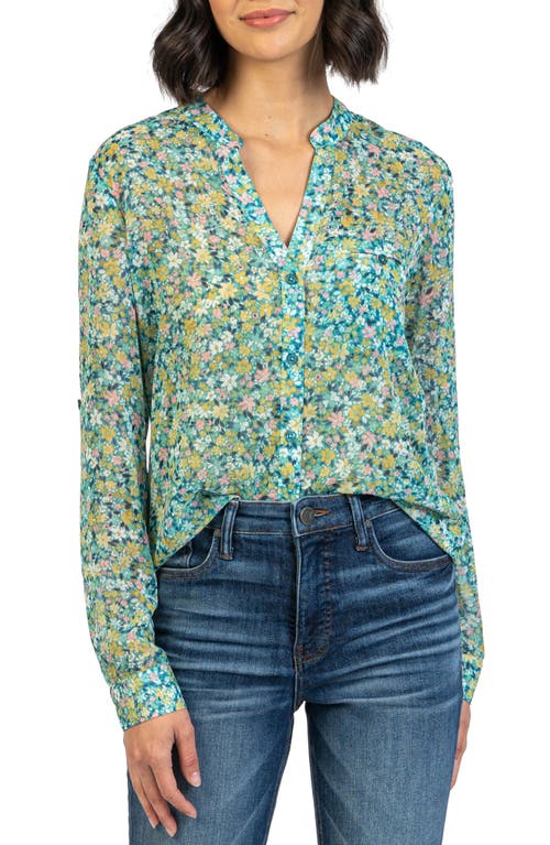 kut-from-the-kloth-womens-marseille-pool-green-jasmine-top-size-large