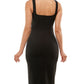 Speechless Junior's Square Neck Bodycon Dress Black Size Medium