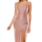 Speechless Junior's Sateen High Slit Bodycon Dress Pink Size XX-Large