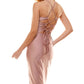 Speechless Junior's Sateen High Slit Bodycon Dress Pink Size XX-Large