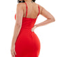Speechless Junior's Two Buckle Bodycon Dress Red Size X-Small