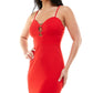 Speechless Junior's Two Buckle Bodycon Dress Red Size X-Small