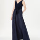 Adrianna Papell Women's V Neck Tie Waist Gown Blue Size 6