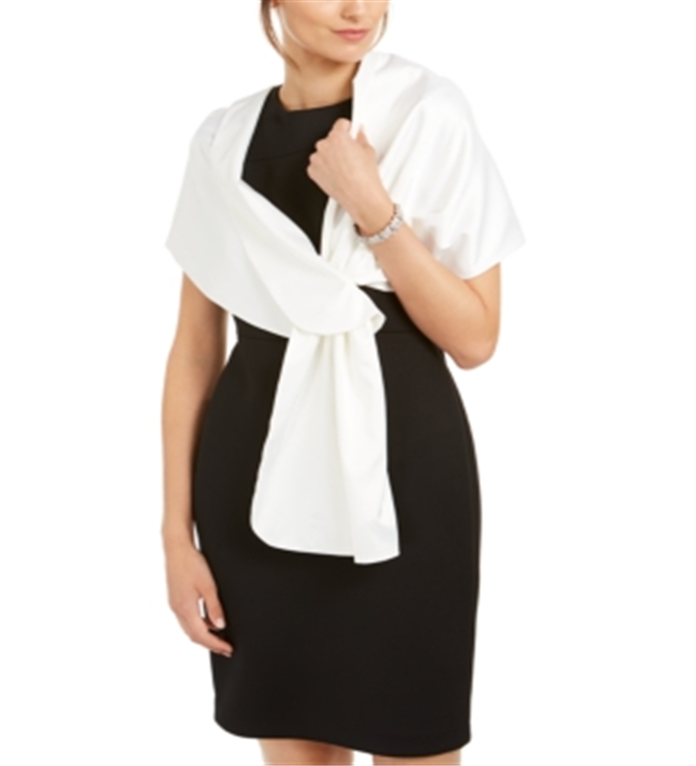 Adrianna Papell Women's Pull Thru Shawl White Size Regular