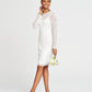 Adrianna Papell Women's Beaded Illusion Sheath Dress White Size 6