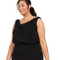 Adrianna Papell Women's Blouson Cowl Neck Gown Black Size 20