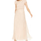 Adrianna Papell Women's Short Sleeve Embellished Overlay Gown Brown Size 16