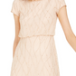 Adrianna Papell Women's Short Sleeve Embellished Overlay Gown Brown Size 16