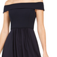 Adrianna Papell Women's Off The Shoulder Chiffon Gown Blue Size 8
